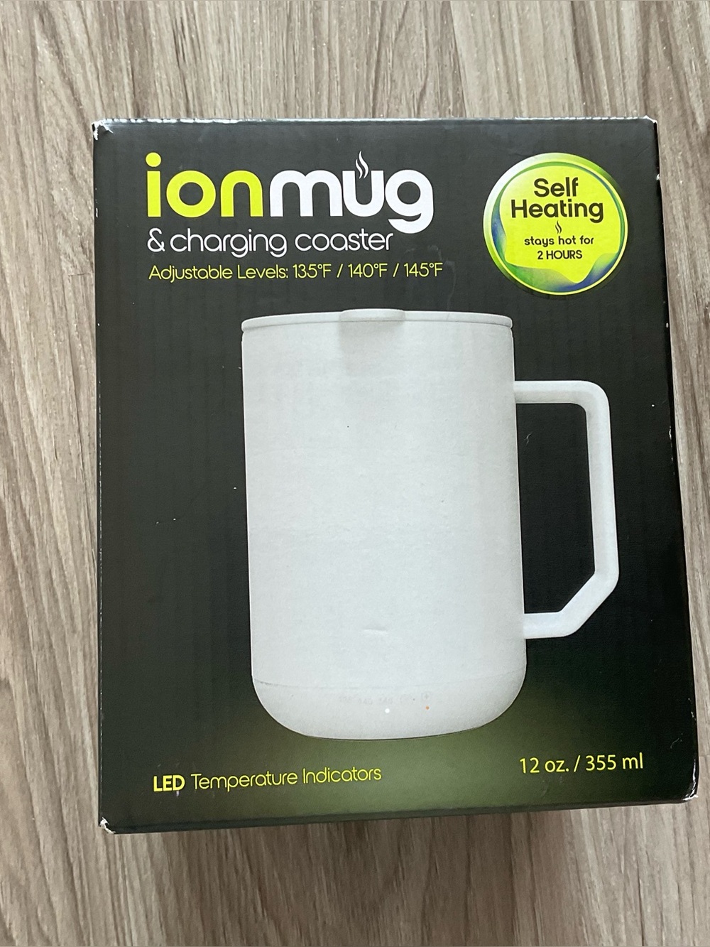 New Sealed Ion Mug & Charging Coaster Keeps Drinks Hot 12 oz White